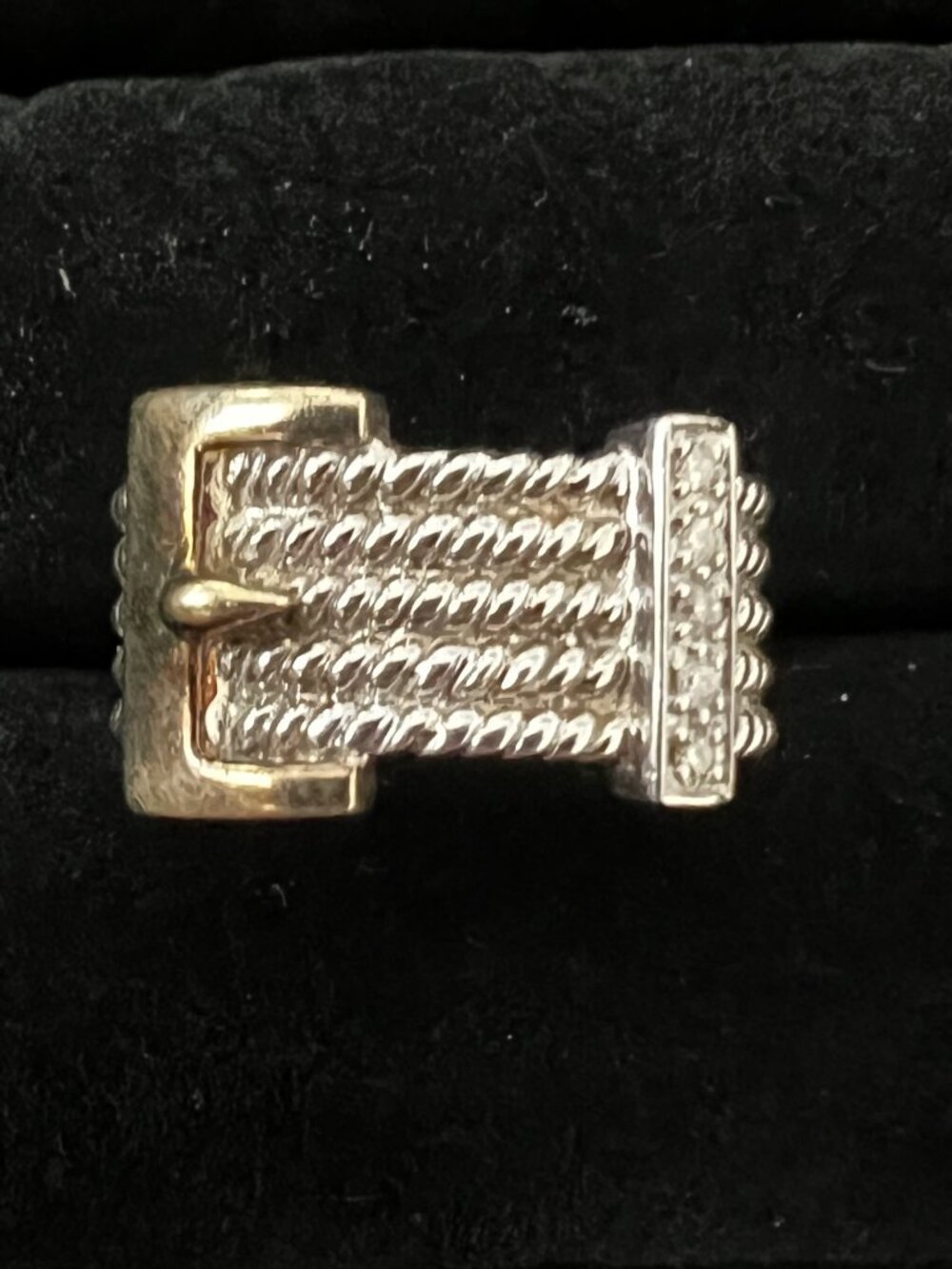 Tiffany & Co. Somerset WIDE 10MM Band Mesh Chain Ring Size 7